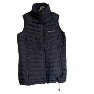 Columbia Womens Omni Heat Puffer Vest XS Navy Lightweight Insulated Full-Zip